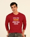 Shop Vichaar  Full Sleeve T-Shirt Bold Red-Front