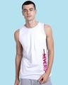 Shop Men's White Never Give Up Typography Vest-Front