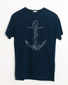 Shop Vintage Anchor Half Sleeve T-Shirt-Front