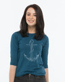 Shop Vintage Anchor Round Neck 3/4th Sleeve T-Shirt-Front