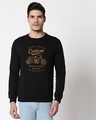 Shop Vintage Custom Fleece Sweatshirt Black-Front