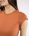 Shop Vintage Orange Cap Sleeve Plain T-Shirt Dress