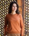 Shop Vintage Orange Fleece Light Sweatshirt-Front