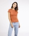 Shop Vintage Orange Half Sleeve T-shirt-Front