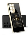 Shop VIP Metallic Gold Premium Glass Case for Samsung Galaxy S22 Ultra 5G-Front