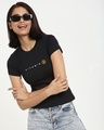 Shop Women's Black Vitamin B Typography T-shirt-Front