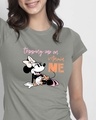 Shop Vitamin Minnie Half Sleeve Printed T-Shirt Meteor Grey (DL)-Front