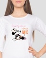 Shop Vitamin Minnie Round Neck 3/4 Sleeve T-Shirt White (DL)-Front