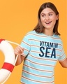 Shop Vitamin Sea Beach Blue Stripe Short Top-Front