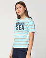 Shop Vitamin Sea Beach Blue Stripe Short Top-Design