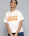 Shop Women's White Infinite Power Tie & Dye T-shirt-Front