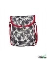 Shop Black & White Rose Printed Canvas Cross Body-Front