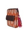Shop Ethnic Faux Leather Cotton Orange Beetel Flap Pocket Sling Bag-Design