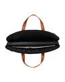 Shop Faux Leather Black/Tan Padded Laptop Messenger Bag For Men & Women