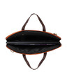 Shop Faux Leather Brown/Tan Padded Laptop Messenger Bag For Men & Women-Full