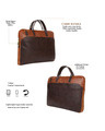 Shop Faux Leather Brown/Tan Padded Laptop Messenger Bag For Men & Women