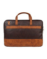 Shop Faux Leather Coffee/Tan Padded Laptop Messenger Bag For Men & Women-Design