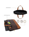 Shop Faux Leather Coffee/Tan Padded Laptop Messenger Bag For Men & Women