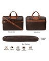 Shop Faux Leather 15.6 Inch Contrast Coffee Padded Laptop Messenger Bag For Men & Women-Design
