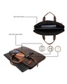 Shop Faux Leather 15.6 Inch Contrast Coffee Padded Laptop Messenger Bag For Men & Women-Full