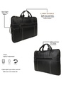 Shop Faux Leather 15.6 Inch Full Black Padded Laptop Messenger Bag For Men & Women-Design