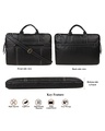 Shop Faux Leather 15.6 Inch Full Black Padded Laptop Messenger Bag For Men & Women-Full