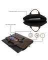 Shop Faux Leather 15.6 Inch Full Coffee Padded Laptop Messenger Bag For Men & Women-Full