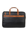 Shop Faux Leather Tan/Black Padded Laptop Messenger Bag For Men & Women-Full