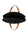 Shop Faux Leather Tan/Black Padded Laptop Messenger Bag For Men & Women