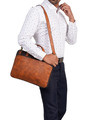 Shop Faux Leather Tan/Brown Padded Laptop Messenger Bag For Men & Women-Design