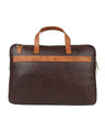 Shop Faux Leather Tan/Brown Padded Laptop Messenger Bag For Men & Women-Full