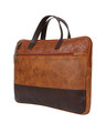 Shop Faux Leather Tan/Coffee Padded Laptop Messenger Bag For Men & Women-Design