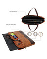Shop Faux Leather Tan/Coffee Padded Laptop Messenger Bag For Men & Women