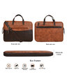 Shop Faux Leather 15.6 Inch Tan Padded Laptop Messenger Bag For Men & Women-Design