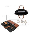 Shop Faux Leather 15.6 Inch Tan Padded Laptop Messenger Bag For Men & Women-Full