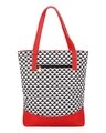 Shop Faux Leather Canvas Red Zig Handbag-Design