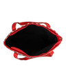 Shop Faux Leather Canvas Red Zig Handbag