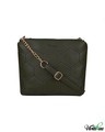 Shop Faux Leather Embroidered Olive Twin Compartmnet Sling Bag-Front