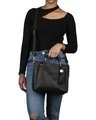 Shop Faux Leather Embroidery Handle Black Round Sling Bag