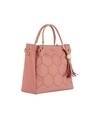 Shop Faux Leather Embroidery Handle Pink Round Sling Bag-Design