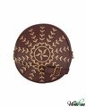 Shop Faux Leather Round Embroidery Sling Bag Coffee-Front