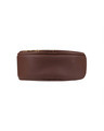Shop Faux Leather Round Embroidery Sling Bag Coffee-Full
