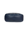 Shop Faux Leather Round Embroidery Sling Bag Navy-Full