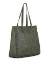 Shop Formal Faux Leather Olive Embroidered Hand Bag-Design