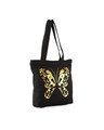 Shop Gold Butterfly Printed Solid Tote-Full