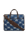 Shop Leatherette/Cotton 15.6 Inch Blue Camel Print Padded Laptop Messenger Bag For Men & Women-Front