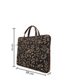 Shop Leatherette/Cotton 15.6 Inch Brown Warli Print Padded Laptop Messenger Bag For Men & Women-Full