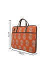 Shop Leatherette/Cotton 15.6 Inch Orange Leaf Print Padded Laptop Messenger Bag For Men & Women