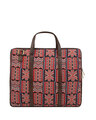 Shop Leatherette/Cotton 15.6 Inch Red Ikat Print Padded Laptop Messenger Bag For Men & Women-Design