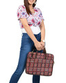 Shop Leatherette/Cotton 15.6 Inch Red Ikat Print Padded Laptop Messenger Bag For Men & Women